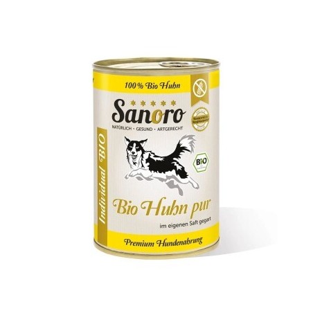 Sanoro Pures Fleisch vom BIO-Huhn mit 5 % Leber 12x400g