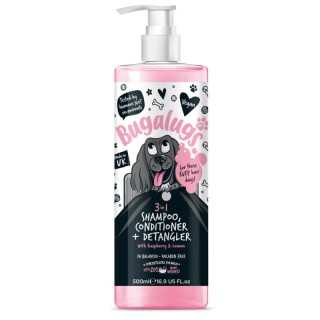 Bugalugs 3-in-1 Hundeshampoo, Conditioner & Detangler – Himbeer & Zitrone