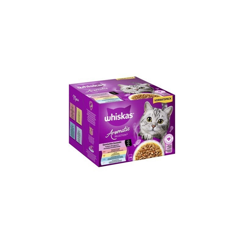 Whiskas Nassfutter Katze Adult, Multipack, 1+ Gemischte Auswahl, in Sauce 24x85 g