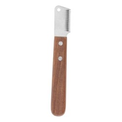 Trimmmesser für Hunde, beseitigt Knoten und reduziert Haarausfall, professionelles Zupfmesser für Hunde mit Holzgriff