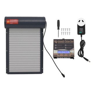 Automatischer Hühnerstall-Türöffner mit Timer, grau, einfache Steuerung, Display, Eisen, automatische Hühnertür AU Plug