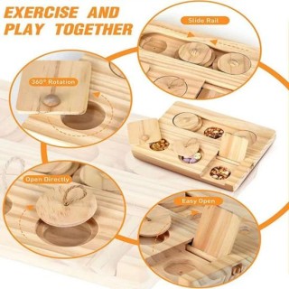 Futtersuchspielzeug für Meerschweinchen, Hamster, interaktives Bereicherungsspielzeug aus Holz, Puzzle für Kleintiere, Lecker