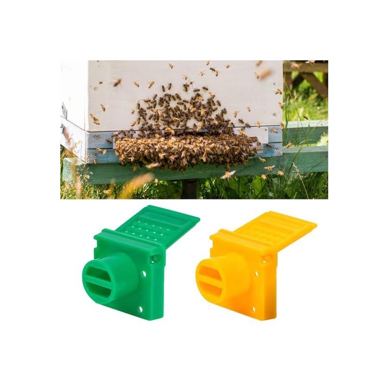 1/2Pcs Bee Hive Eingang Tor Bee Nest Belüftung Öffnung Fenster Tür Beehive Box Eingang Reduzierstück Tür Imkereibedarf grün