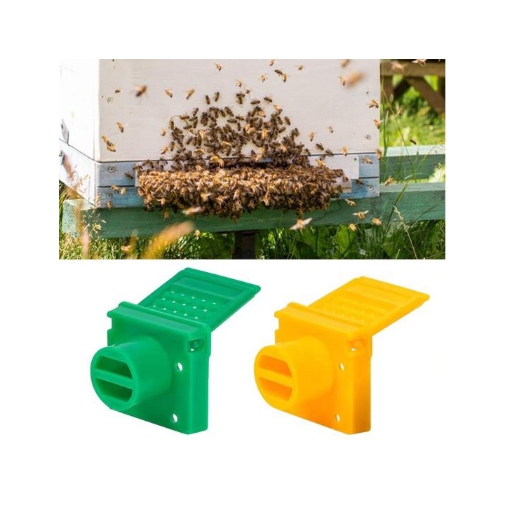 1/2Pcs Bee Hive Eingang Tor Bee Nest Belüftung Öffnung Fenster Tür Beehive Box Eingang Reduzierstück Tür Imkereibedarf grün