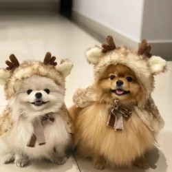 Tierumhang, Hunde- und Katzenkleidung, Weihnachten, Haustier-Spaßkleidung, bequeme und warme Accessoire-Party, Cosplay-Dekora