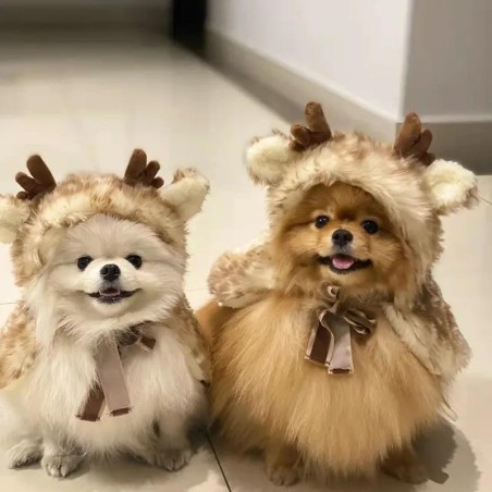 Tierumhang, Hunde- und Katzenkleidung, Weihnachten, Haustier-Spaßkleidung, bequeme und warme Accessoire-Party, Cosplay-Dekora