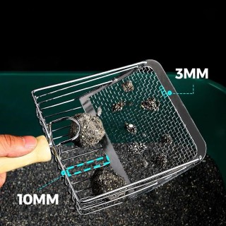 Katzenstreuschaufel aus Edelstahl mit Holzgriff, leicht zu rosten, waschbar, für Kätzchenstreu, Katzentoiletten-Reinigungssch