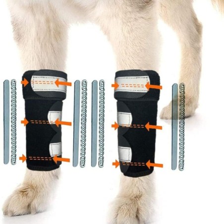 1PC Reflektierende Streifen Hund Vorderbein Klammer Verstellbaren Trägern Gemeinsame Unterstützung Leichte Knie Klammer XS-Ri