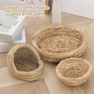 Handgewebtes Papageiennest mit Tigerfell, Pfingstrosennest, Rutin-Hühnernest, Eierablage, warmes Konservierungsnest, grasgewe