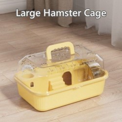 Hamsterkäfig mit zu öffnender Oberseite, transparent, für Kleintiere, neues Hamster-Lebensraumhaus für Hasenmäuse rosa
