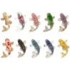 1PC Natürlicher Kristall Zerkleinerter Stein Koi Fisch Figur Ornament Tropfgel Kleine Goldfisch Geschenke Desktop Schöner Sch
