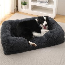 Winter Rechteckige Große Hund Betten Waschbar Plüsch Flauschigen Hund Katze Bett Matte Haustier Kissen Große Medium Kennel Ha