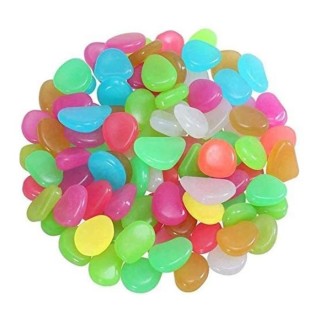 100 Stück Rougeoyant de cailloux de poissons de poissons de poissons de galets lumineux décorations d'aménagement paysager St