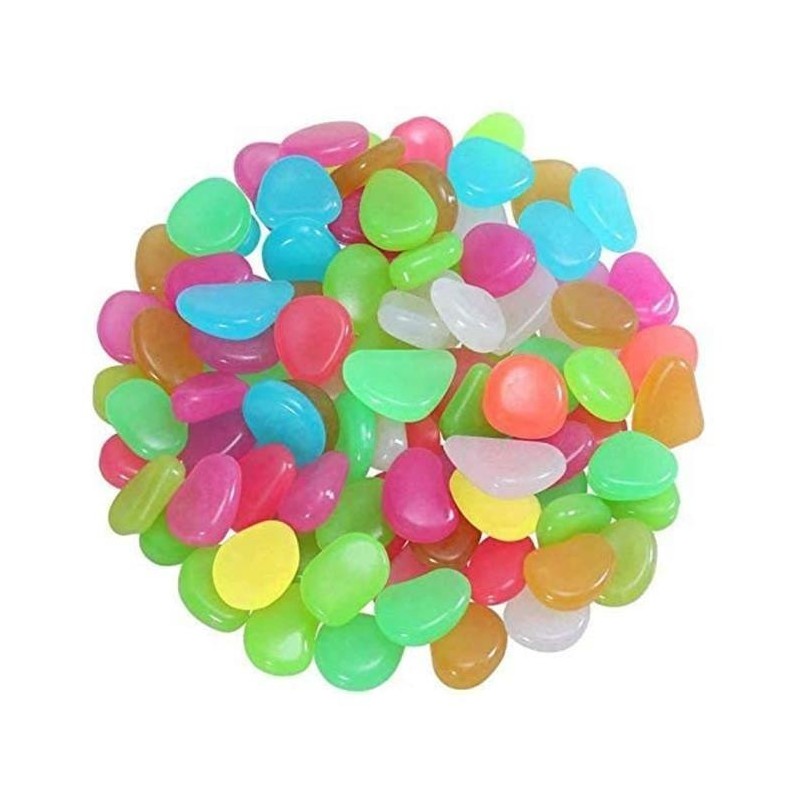 100 Stück Rougeoyant de cailloux de poissons de poissons de poissons de galets lumineux décorations d'aménagement paysager St