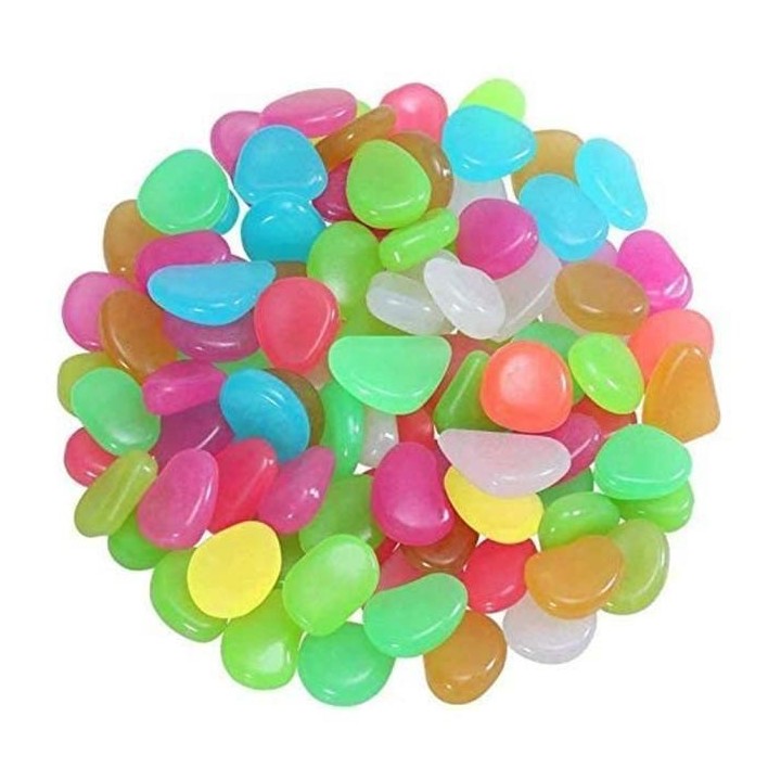 100 Stück Rougeoyant de cailloux de poissons de poissons de poissons de galets lumineux décorations d'aménagement paysager St