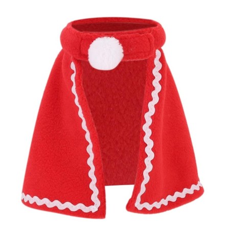 Haustier Hund Katze Roter Mantel Weiches Kostüm Weihnachtskleidung für Kaninchen Meerschweinchen Number 2