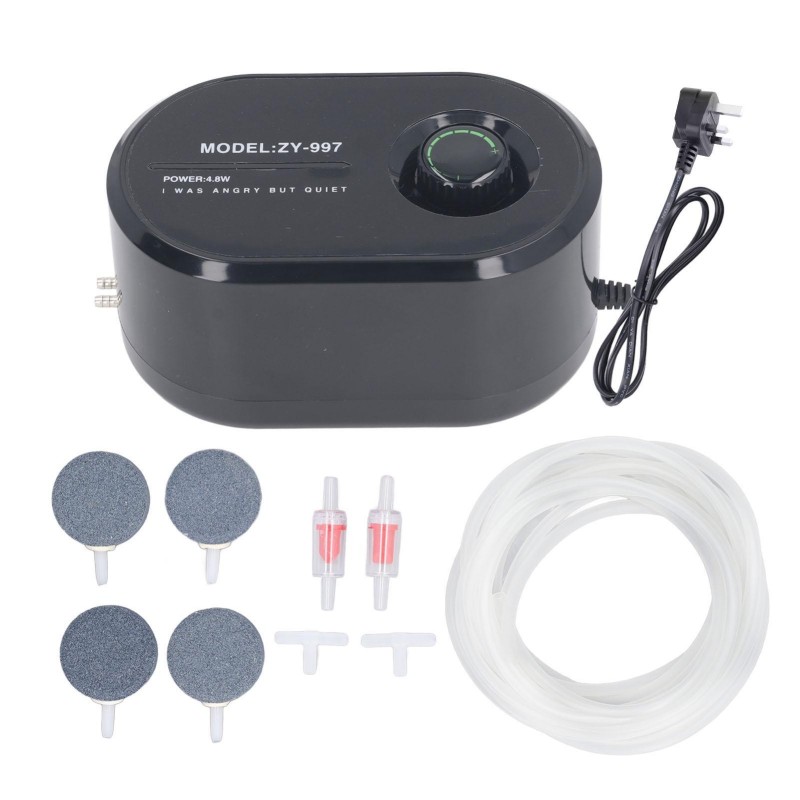 Aquarium-Luftpumpe, Sauerstoff-Belüftungspumpe, doppelschichtig, schalldicht, leise, vielseitige Luftpumpe für Aquarien