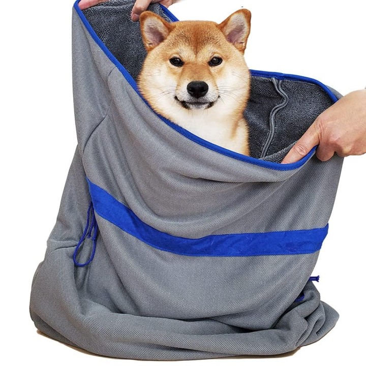 SHSCLY Super wasserabsorbierendes Handtuch für Beuteltyp, super saugfähiges Handtuch für Katzenbad, reduziert Shampoo-Trockne