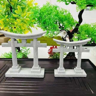 Torii-Tor, japanisches Aquarium-Dekor, Miniatur-Ornament, Gartenschrein, Shinto-Landschaft, Sandstein, Mikro-Dekoration, Simu