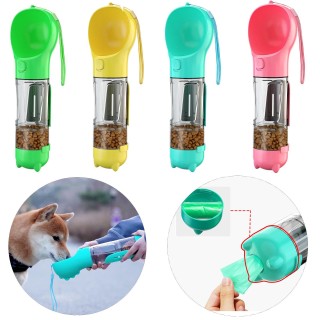 Hundewasserflasche, tragbar, für den Außenbereich, für Welpen, zum Trinken, Futternäpfe, Kotspender, auslaufsicher, multifunk