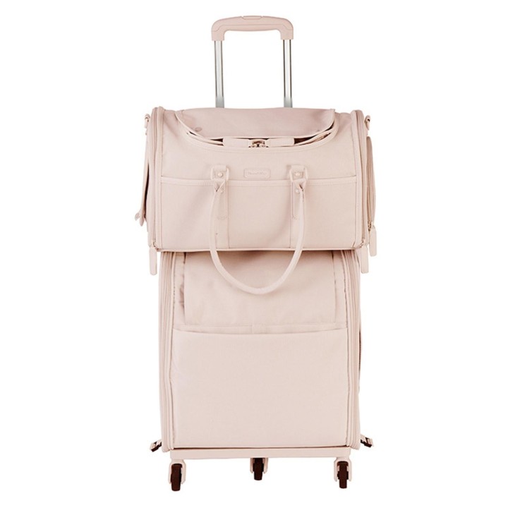 Reisetasche für Haustiere, tragbar, multifunktional, atmungsaktiv, für Hunde, für Reisen im Freien, Anzug, Pink Trolley Bag g