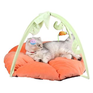 HJ Hunde- und Katzenhaustier für kleine Katzen mit Kuppelhaus, Wärmespeicherbett, Bett, Zelt, Bett, Hundespielzeug, Matte, fl