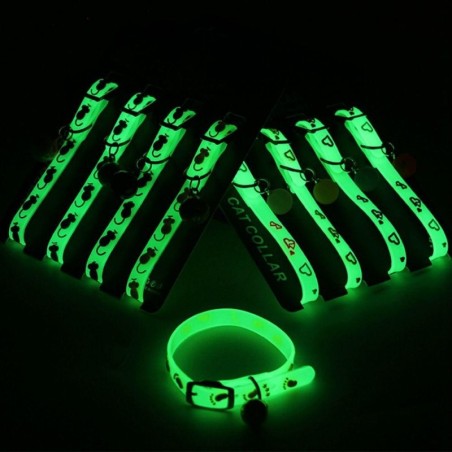 Glocken-Halskette, die nachts leuchtet, Hundezubehör, leuchtendes Halsband für Haustiere, Heimtierbedarf, leuchtendes Katzenh