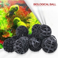 Visionb 100 Stück 16 mm Aquarium-Bio-Kugeln, Filtermedien, nass, trocken, für Koi-Fische, Teich schwarz