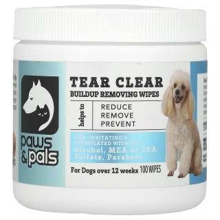 Paws & Pals, Tear Clear, Zahnsteinentfernungstücher, für Hunde, 100 Stück
