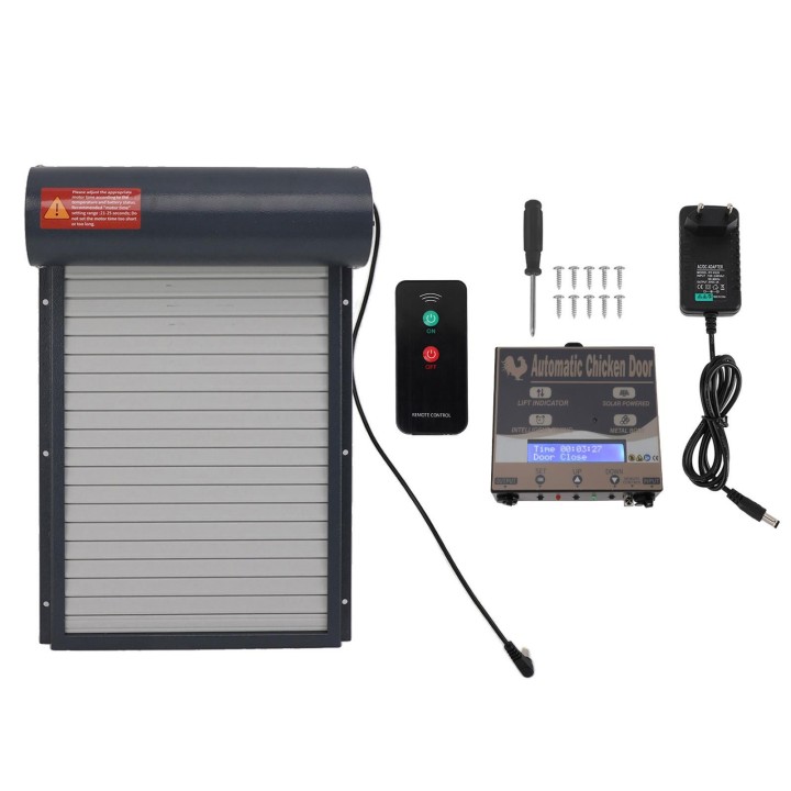 Automatischer Hühnerstall-Türöffner mit Timer-Lichtsensor 100?240V Grau Automatische Geflügeltür für