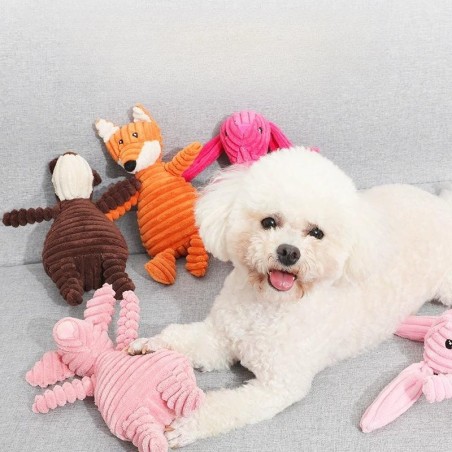 Hundespielzeug mit Geräuschen, niedliches Spielzeug aus Cordstoff in Tierform, lindert Langeweile, interaktives Spielzeug zum