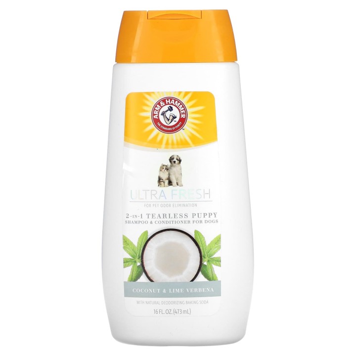 Arm & Hammer, Ultra Fresh, 2-in-1 Welpenshampoo und -spülung ohne Tränen, für Hunde, Kokosnuss und Limettenverbene, 16 fl oz