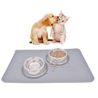 Hundefutter Matte Pet Tischset Katze Schüssel Pad rutschfeste Silikon Pet Täglichen Feeder Wasserdicht Verwenden N6O8 Grey-1p