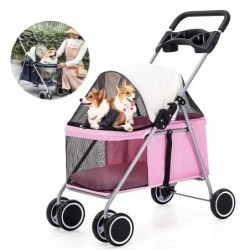 Komfortabler, atmungsaktiver Rucksack für Hunde, großer Hundesitz im Auto, Sichtfenster, Haustier-Kinderwagen, leichte, zusam