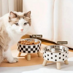 Erhöhter Futternapf für Katzen, Erstickungsschutz, erhöhter Katzenfutter- und Wassernapf mit Ständer, Futter- und Trinkzubehö