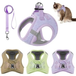 Reflektierendes Katzengeschirr- und Leinenset für kleine Hunde, Katzengeschirr, Weste, Brustgurt für Welpen, Kätzchen, Leine,