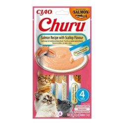 INABA Churu Cat Salmon with Scallop 4x14g cremiges Katzenleckerli mit Lachs- und Muschelgeschmack
