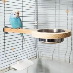 Holz Papagei Fütterung Tasse Hängen Papagei Feeder Vogel Barsch Stehen Plattform Vogel Käfig Zubehör Without Toy Style