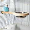 Holz Papagei Fütterung Tasse Hängen Papagei Feeder Vogel Barsch Stehen Plattform Vogel Käfig Zubehör Without Toy Style
