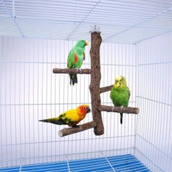Vogelsitzstangenständer aus Naturholz, Spielzeug, Papageiensitzstange, Vogelkäfig-Astsitzstange, Zubehör für Sittiche, Nymphe