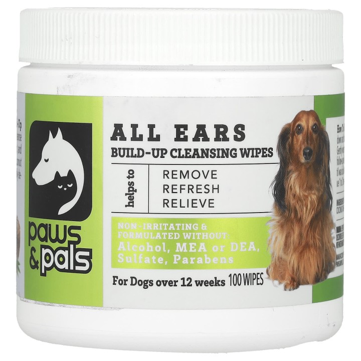 Paws & Pals, All Ears, Aufbaureinigungstücher, für Hunde, 100 Blatt