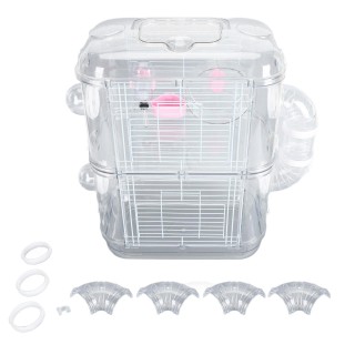 Hamsterkäfig, doppellagig, Eisendraht, lustig, interaktiv, Mäuse, Kleintier-Burghaus mit Wasser