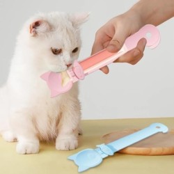 1 Stück/3 Stück Katzenstreifen-Futterlöffel, verschiebbarer Leckerli-Löffel, Squeeze-Katzenfutterspender-Löffel für Leckerlis