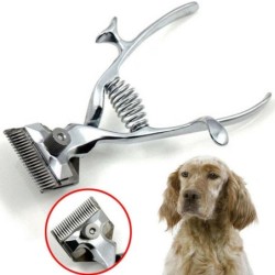 Haarschneider, traditioneller manueller Haarschneider aus Stahl für die Fellpflege von Haustieren und Hunden silber