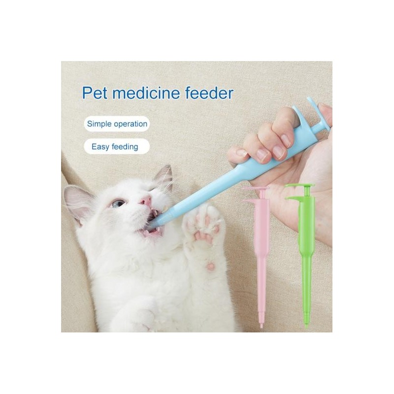 Medikamentenspender, tragbarer, multifunktionaler Pillenwerfer, für Katzen und Hunde, Spritzenspender, Heimtierbedarf rosa