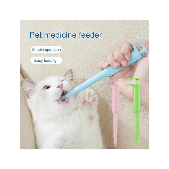 Medikamentenspender, tragbarer, multifunktionaler Pillenwerfer, für Katzen und Hunde, Spritzenspender, Heimtierbedarf rosa