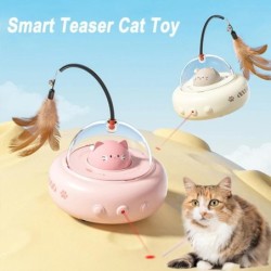 Neues intelligentes Katzenspielzeug, elektrischer UFO-Katzen-Teaser-Stick mit Glocke, Trainingsspielzeug für Haustiere, austa