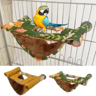 1 Set Papagei Nest Cartoon Druck Weiche Pet Hamster Hängematte Vogel Hängen Haus blau