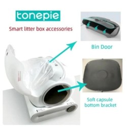 Tonepie Automatisches Katzentoilettenzubehör, Bodenkapsel, Belüftungsloch, Gummistopfen, Mülleimertür, Sandkontrollpad, Haust