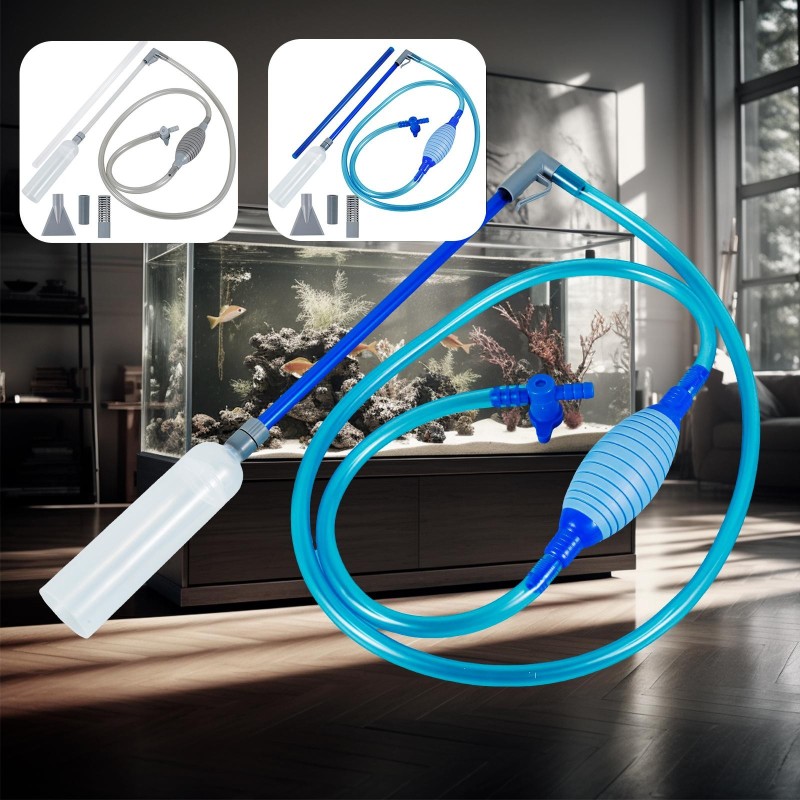 3M Aquarium Vakuum Siphon Pumpe Reiniger Halbautomatische Aquarium Sauber Vakuum Wasser Ändern Wechsler Mit 3Pcs Saug Mund NE